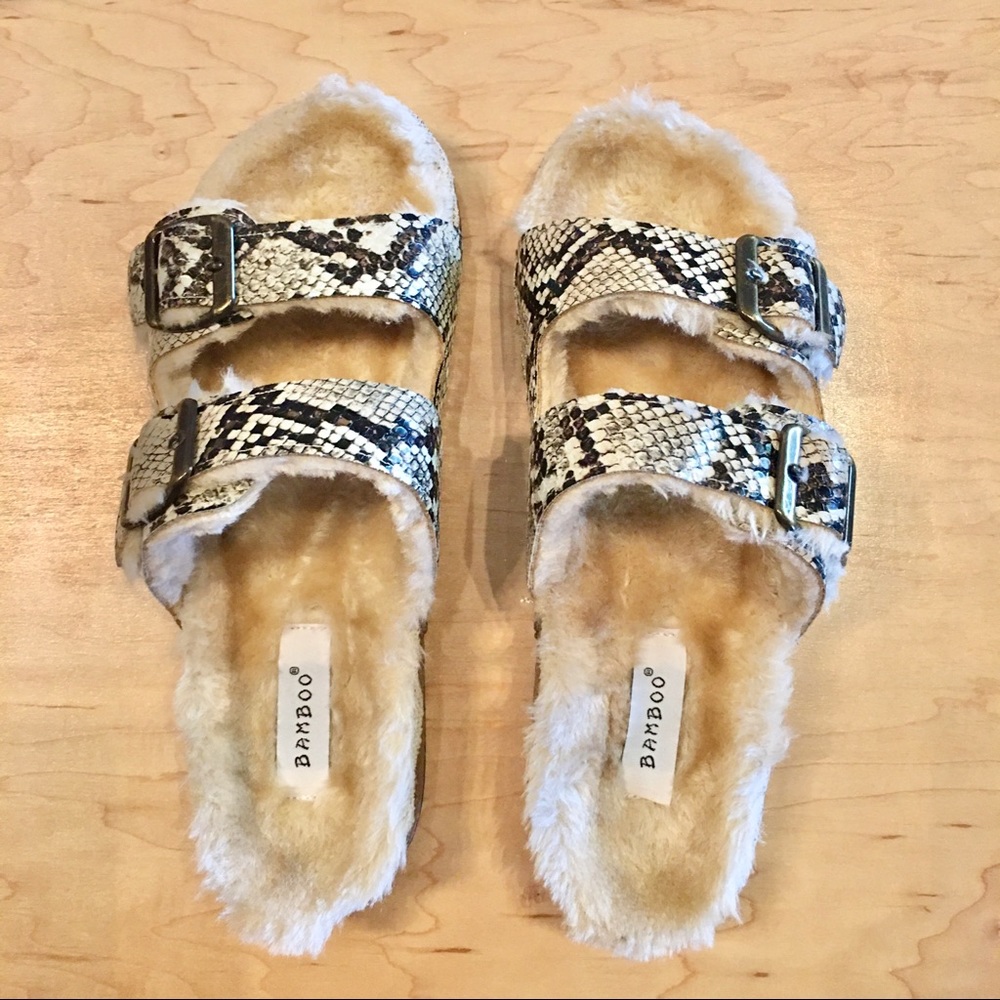 NWT • BAMBOO • faux snakeskin sandals • - Picture 4 of 7